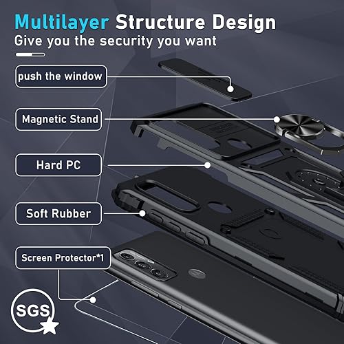 Miniatura 4 de Motorola Moto G Play 2023 Funda integrada para lente de cámara deslizante y protector de pantalla no para versión 2021 resistente a los golpes