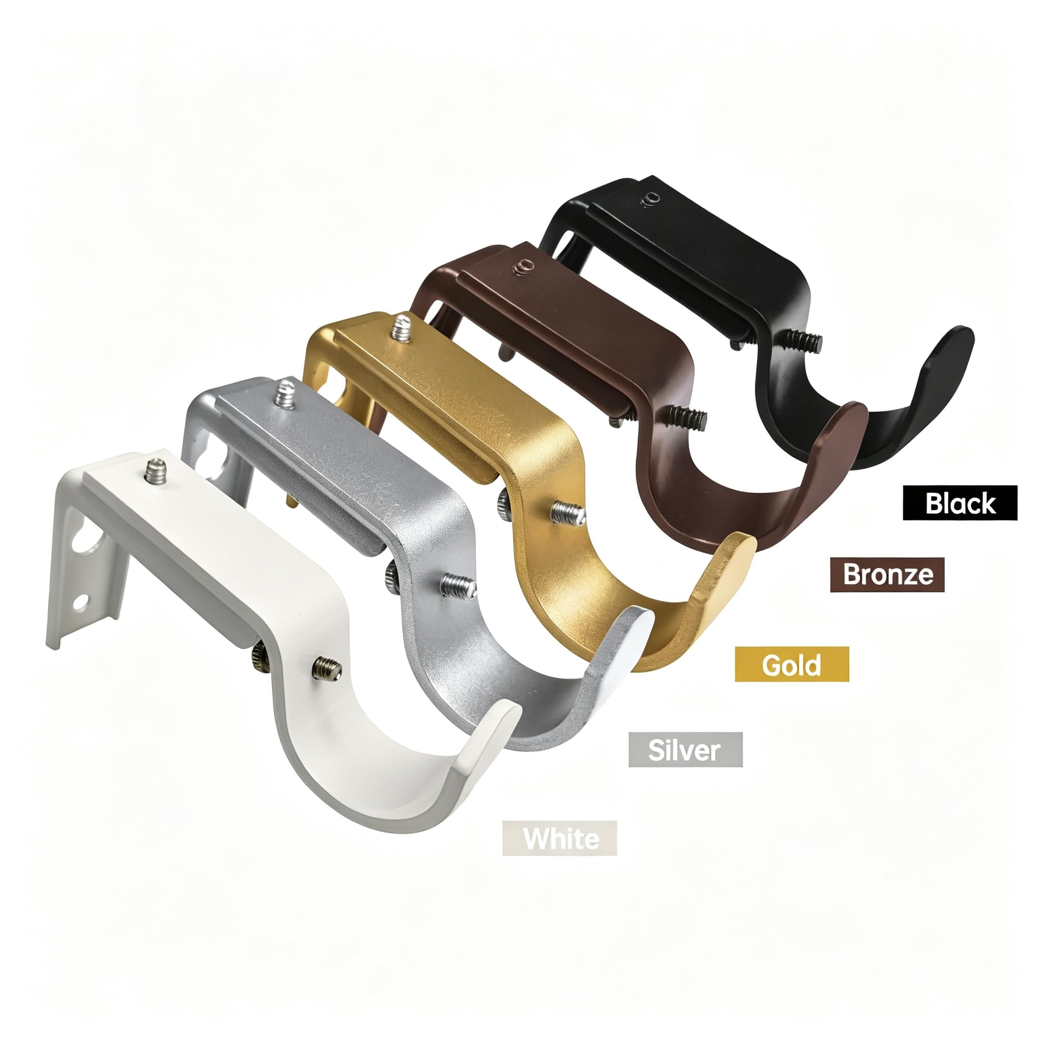 Heavy Duty Curtain Rod Brackets - Set of 3 -6