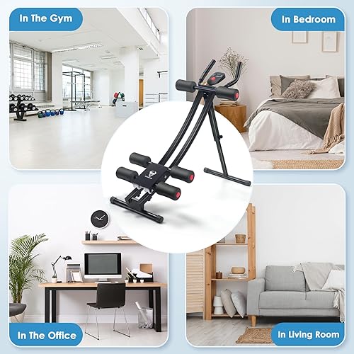 Miniatura 7 de Entrenadores abdominales, máquina AB ajustable en casa o gimnasio para entrenamiento de fuerza muscular, abdominales plegable para hombres y