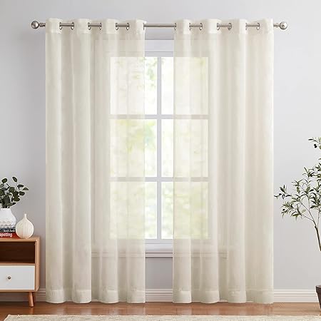 YOUCAI Voile Vorhänge Lila - Transparente Gardinen 100x250cm Für Wohnzimmer & Schlafzimmer
