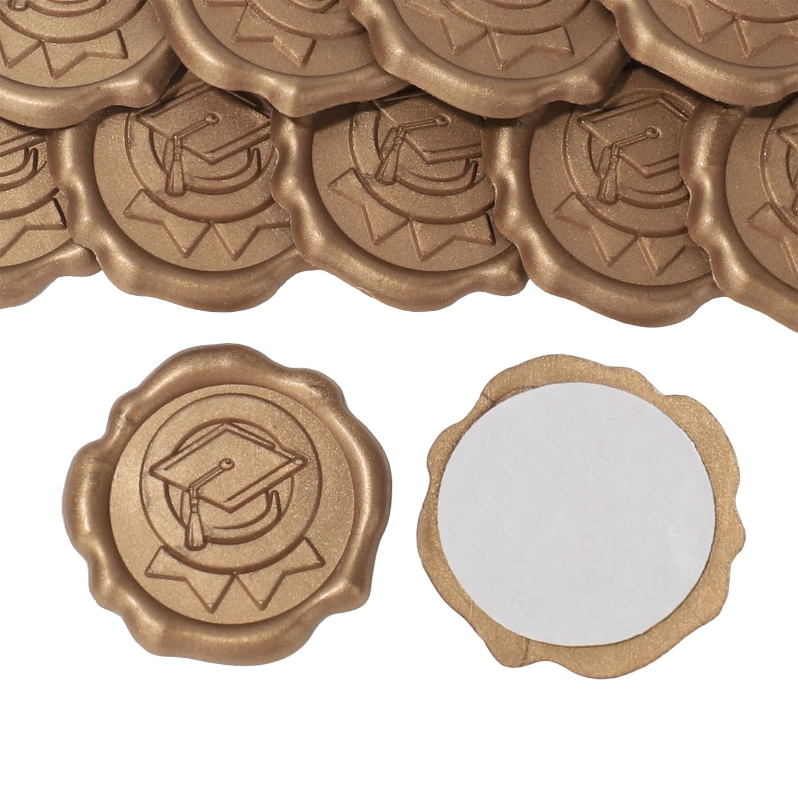 Xjdzineq 10 Pcs Envelope Seal Graduation Waxed Sticker Embossed for Graduation Invitations