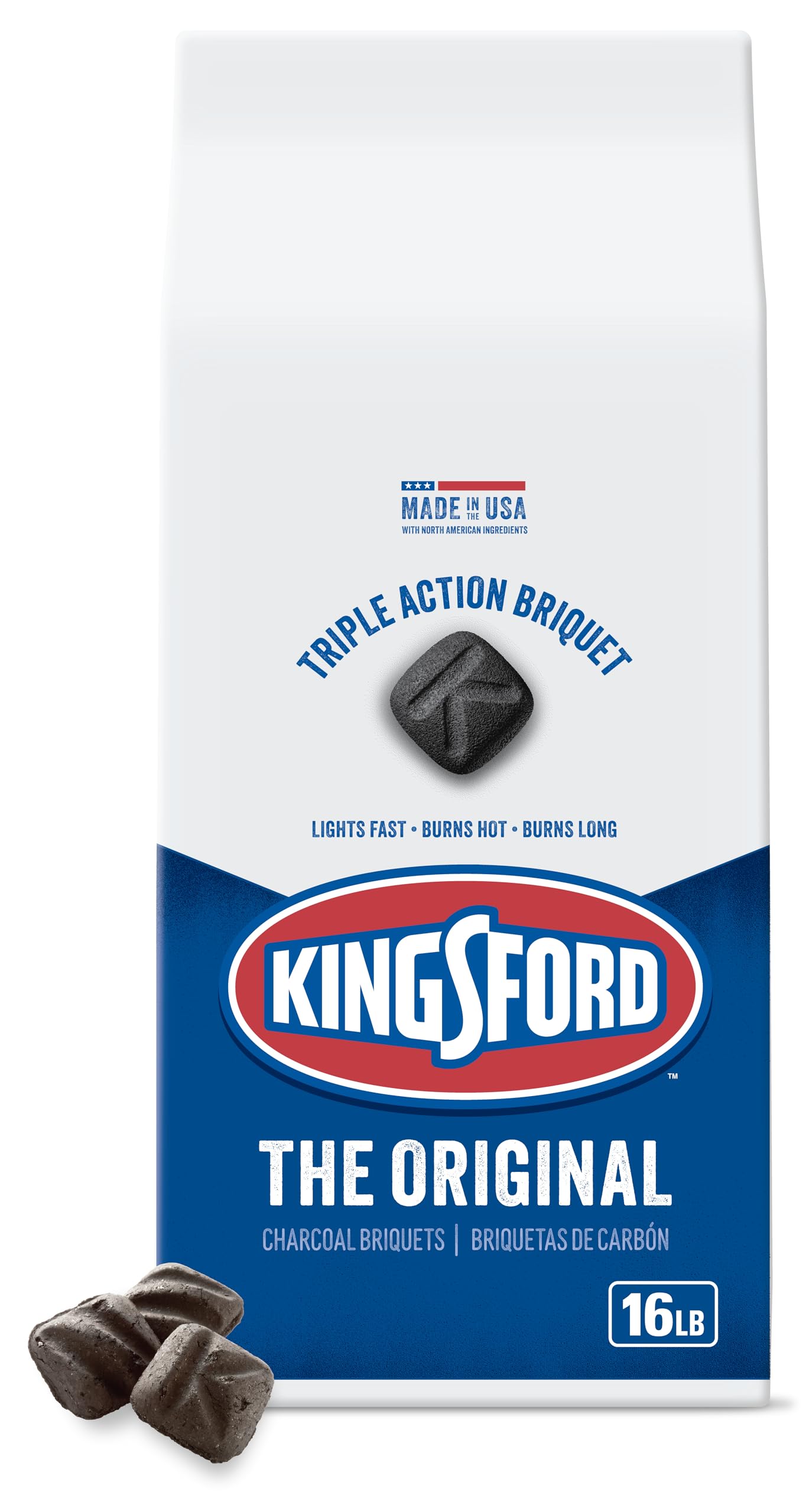 Kingsford Original Charcoal Briquettes, BBQ Charcoal for Grilling, 16 Pounds (Package May Vary)