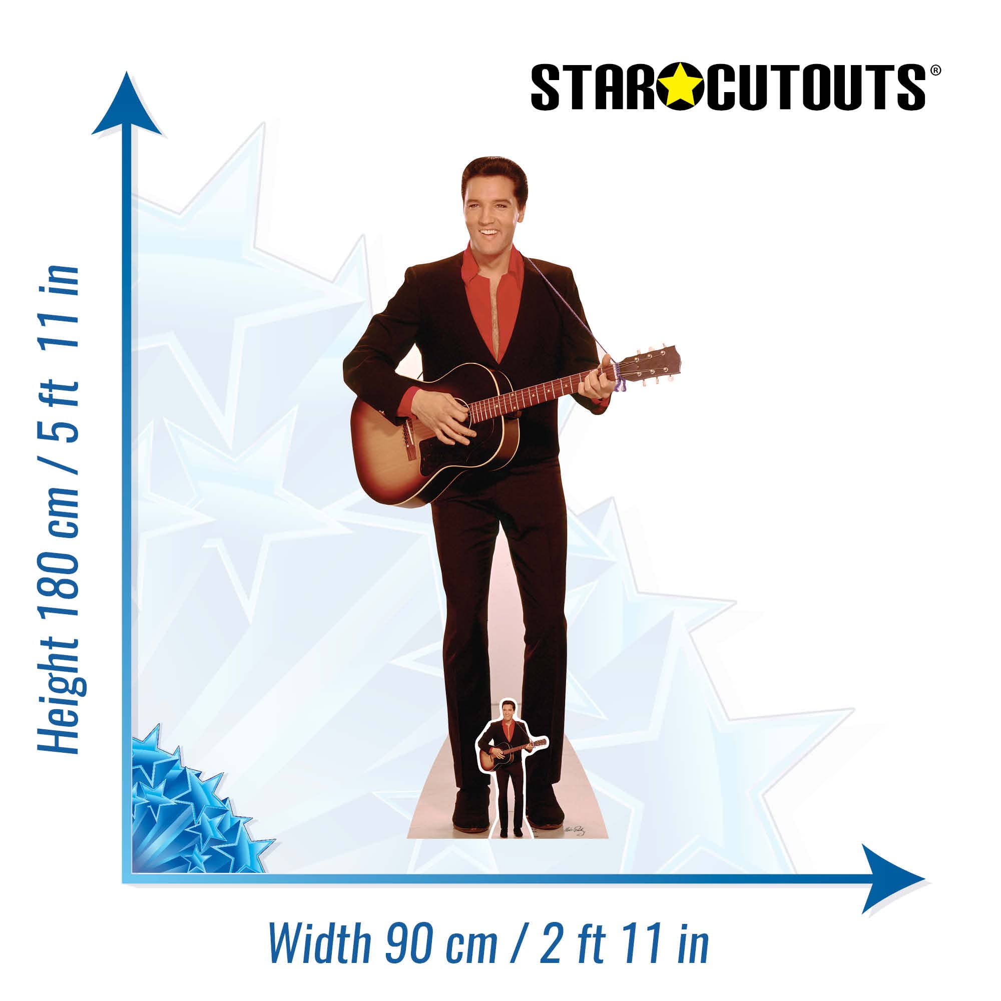 STAR CUTOUTS SC241 Elvis Presley Smiling with Guitar Lifesize Cardboard Cut Out