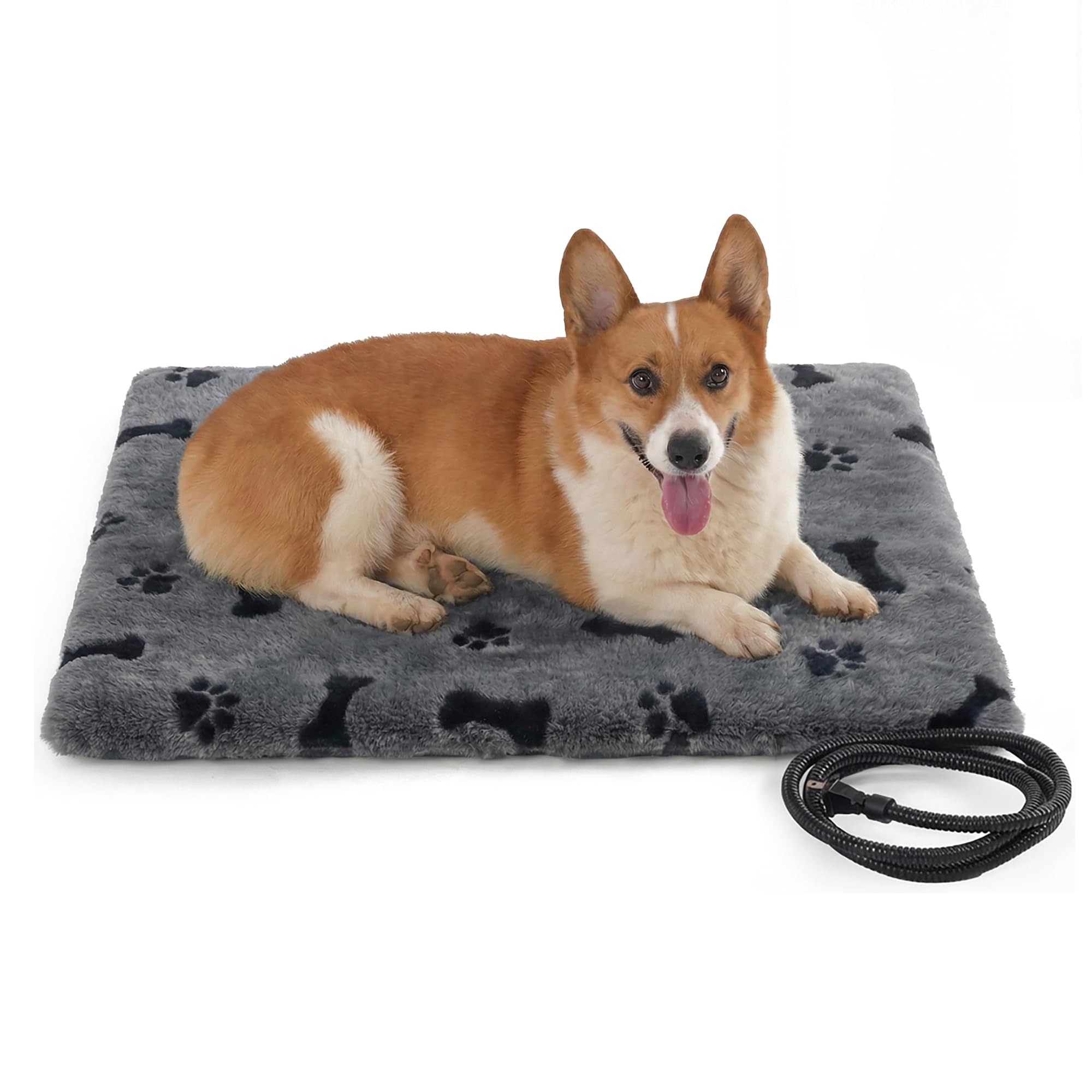 PetTemp Gray Paw Print Heating Pad