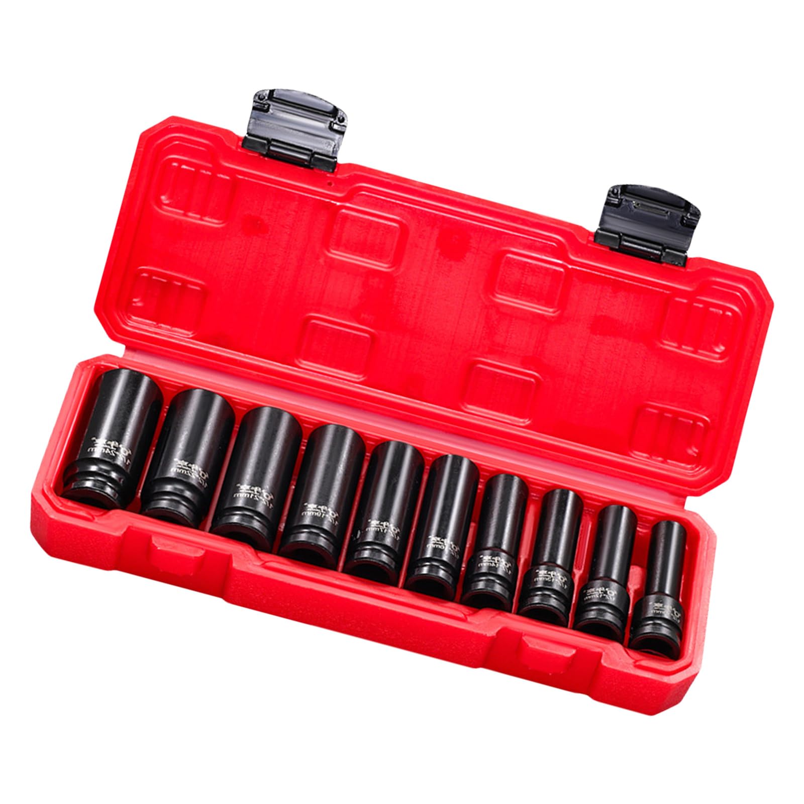 Juego de llaves de impacto extralargas de resistencia industrial de 10 mm a 24 mm, diseño resistente, unidad de 1/2 pulgada para reparaciones de espacios reducidos, juego de llaves de impacto