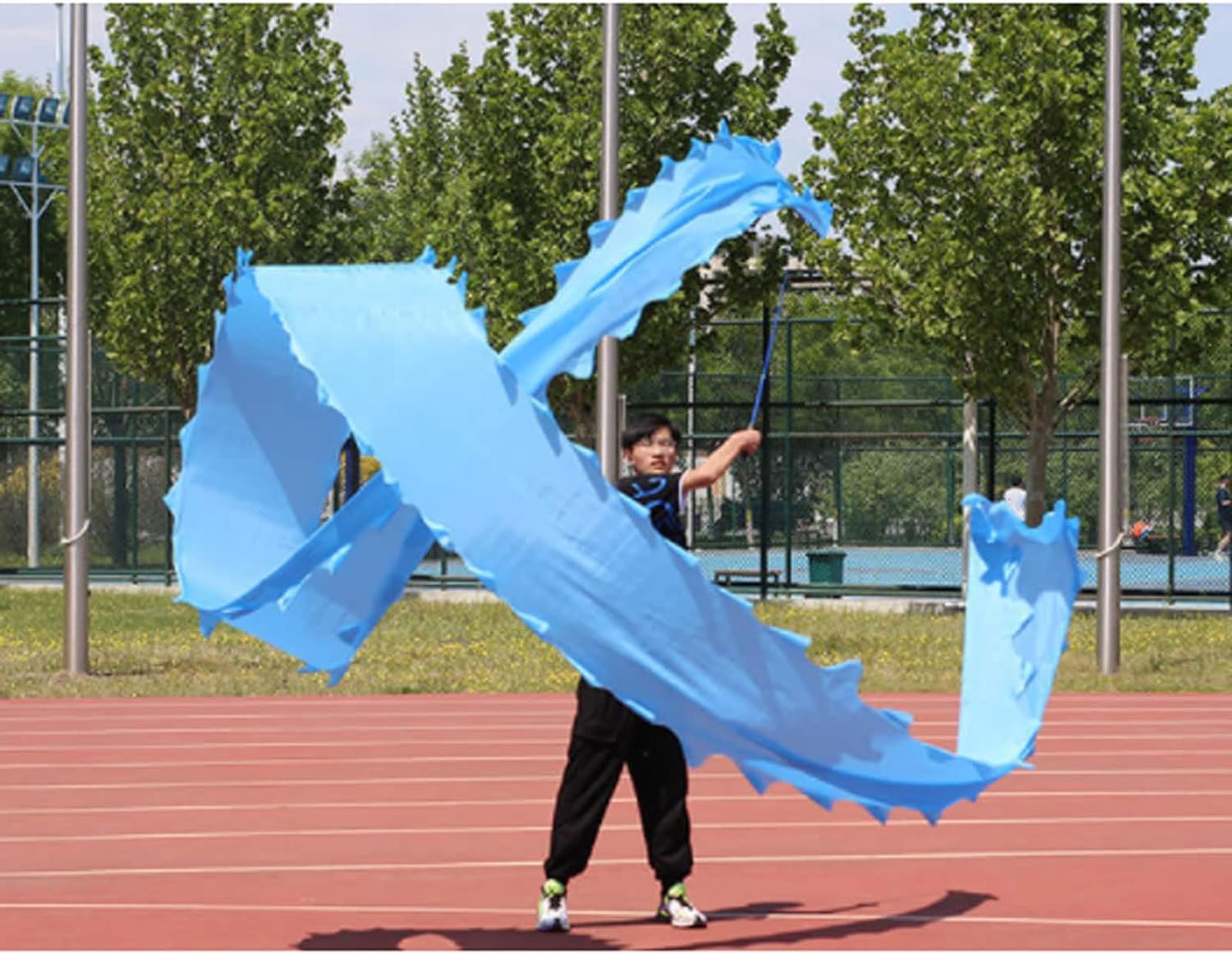 Drago Cinese per Feste 6m/19.6ft Stelle Filanti Danza del Drago Cinese Leone di Seta Capodanno Prestazioni Puntelli Partito Tessuto Lavabile Feste Cinesi in Italia(Rot)