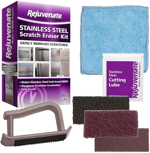 Rejuvenate Stainless Steel Scratch Eraser Kit Safely Removes Scratches