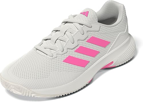 adidas Gamecourt 2 - Zapatillas para mujer Blanco/Rosa Lucido/Negro,Blanco/Rosa rubor/Blanco,blanco, blanco, plateado, (White/Silver Metallic/Silver