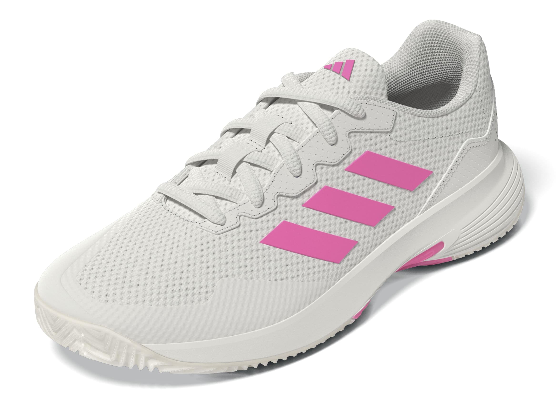 Adidas Women's Gamecourt 2.0 Tennis Shoes - Wht/Pink/Blk - 5 (38)