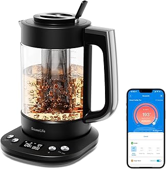 Smart Electric Kettle with Tea Infuser for Loose Leaf, 1.7 L Electric Tea Kettle with Brewing Program, Variable Temperature Control, 2 H Keep Warm & Auto Shut-Off, BPA Free. Black