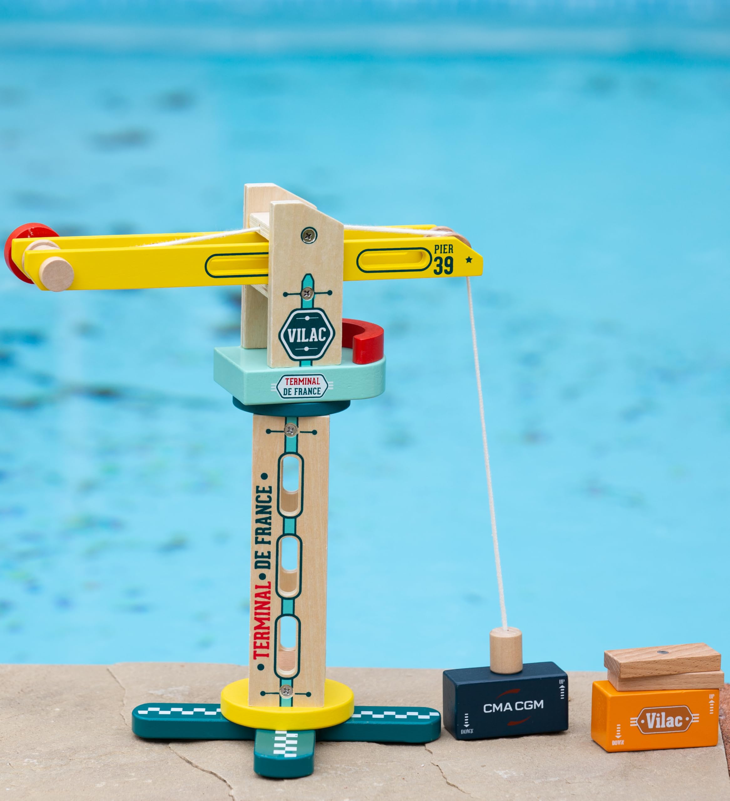 Vilac - Grue de Docker Vilacity 30 cm - Enfants 3 Ans+