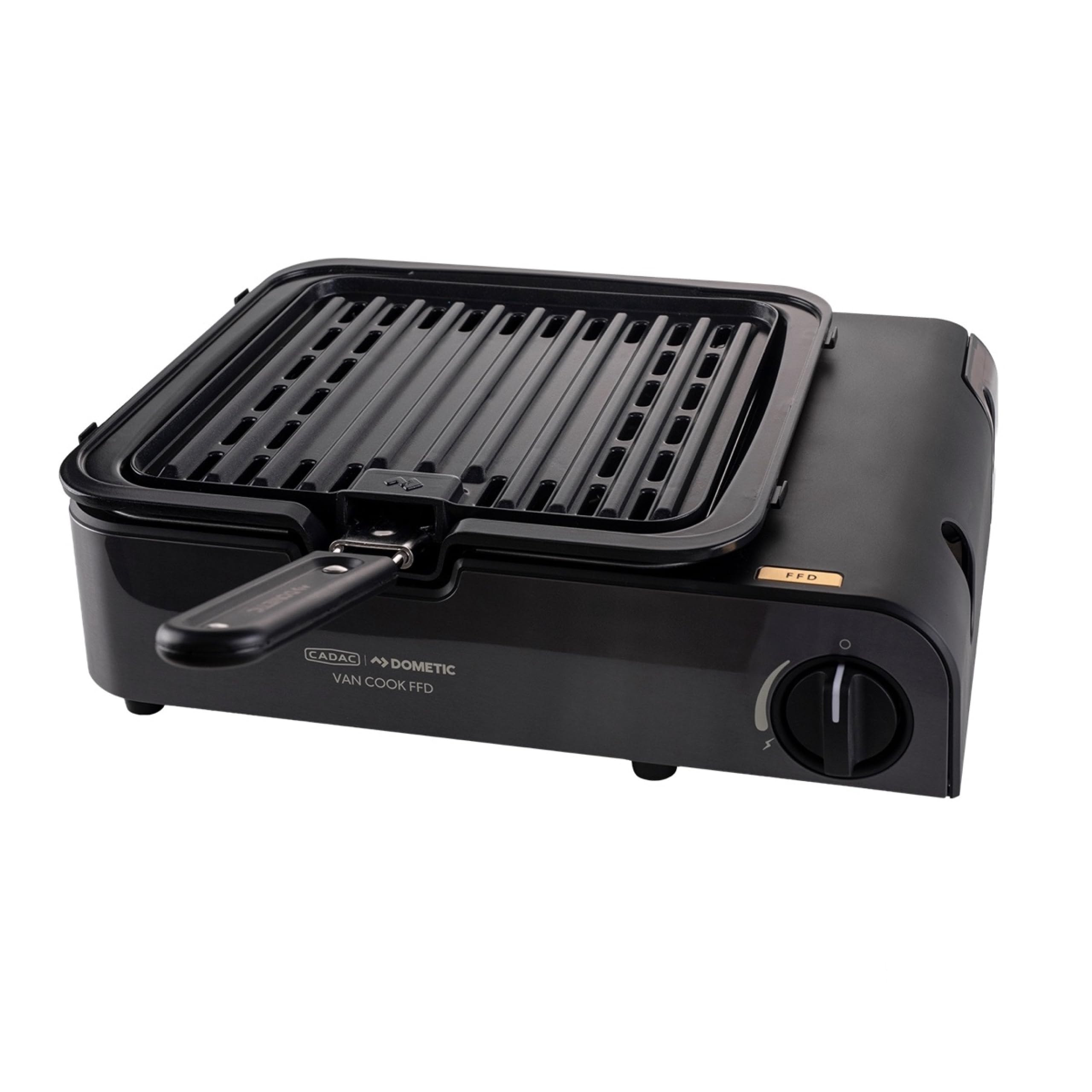 CADAC Van Cook FFD Combo BBQ Compact de Camping avec Protection FFD, Grille GreenGrill & Porte-Percolateur