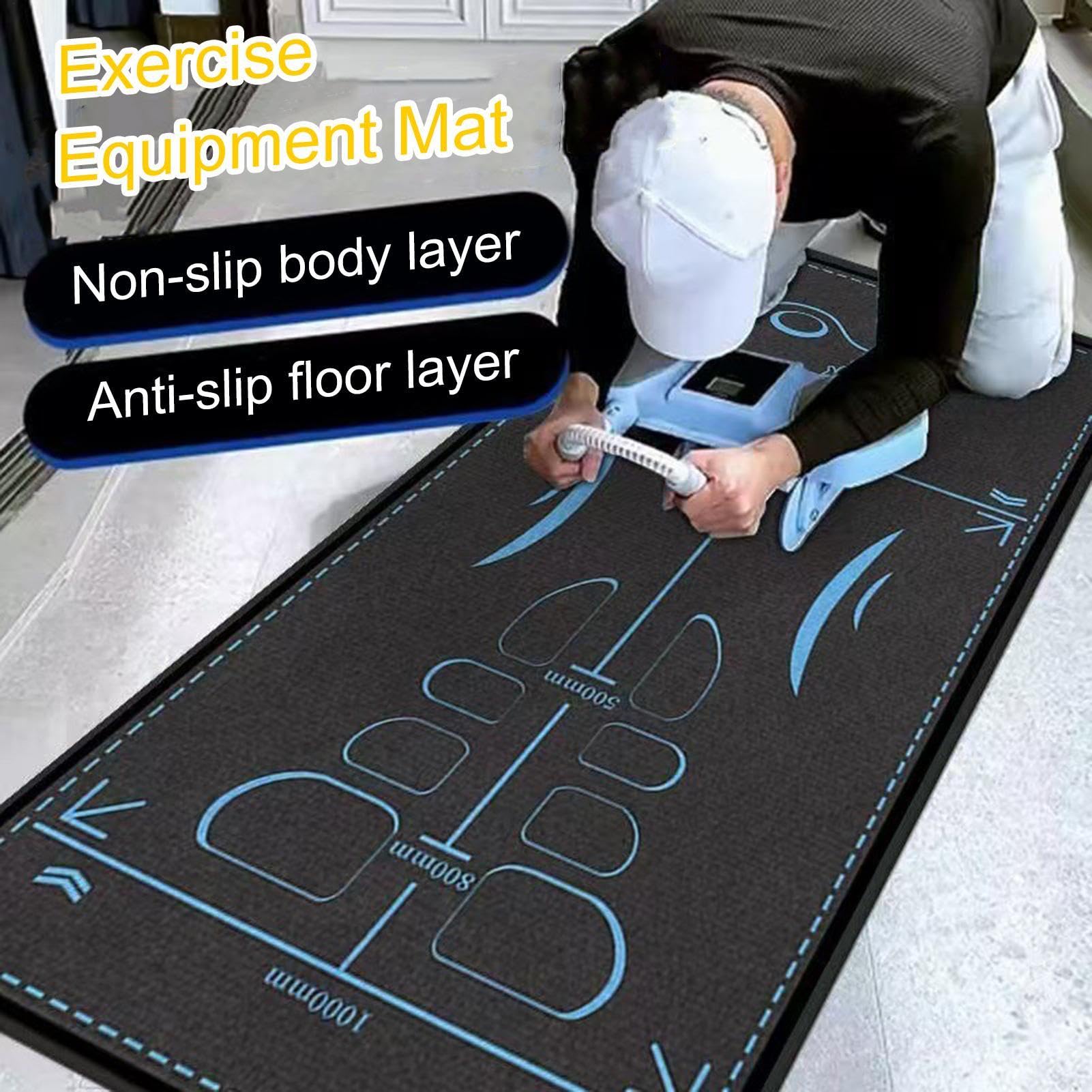 Exercise Equipment Mat For Roller Wheel, Non-Slip Workout Mat, Roller Wheel Exercise Mat, Non-Slip Exercise Mat Abdominal Knee Mat, 7mm Extra Thick Exercise Equipment Yoga Floor Mats