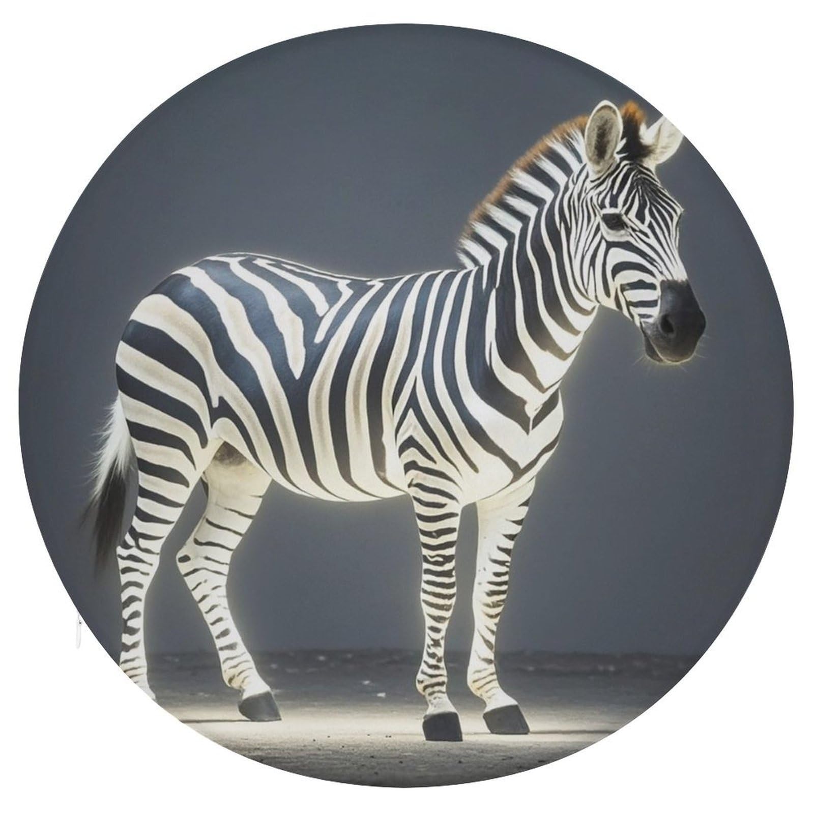 FekiLoot Glowing Zebra Seat Cushion Comfort Memory Foam Seat Cushion Chair Pad Soft Round Stool Cushion Chair Cushion Removable Washable Cover for Home Office Outdoor Bistro 15.35 Inch