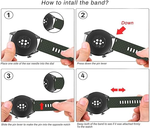 Miniatura 4 de NotoCity Para Samsung Galaxy Watch 1.811 inGalaxy Watch 3 1.772 inHuawei GTHuawei GT 2 (1.811 in) Correa de reloj, correas de silicona de 0.866 in