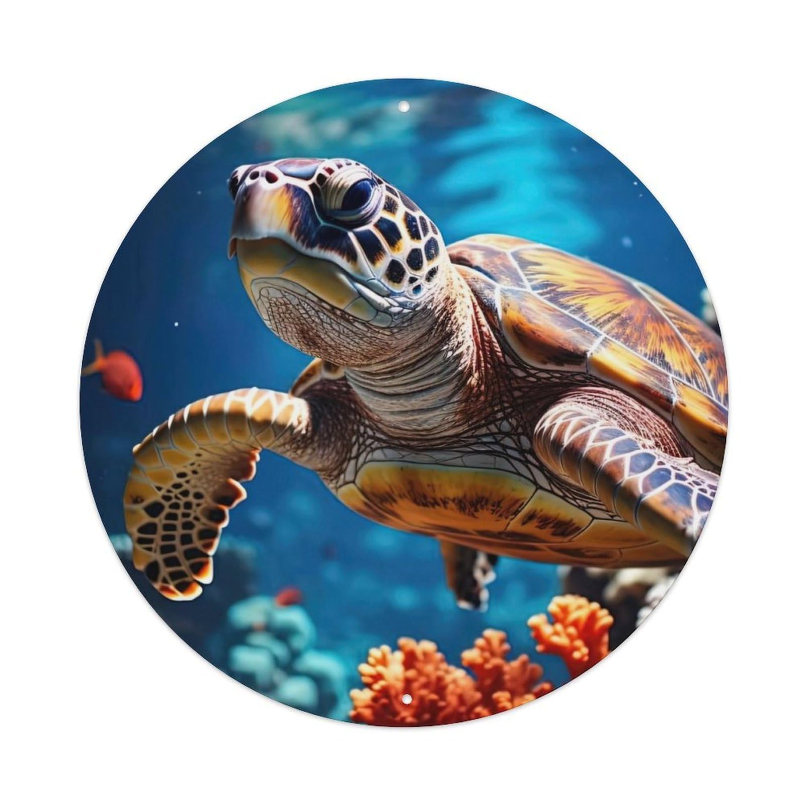 Animal Turtles at The Bottom of The Sea Artwork Metal Tin Sign