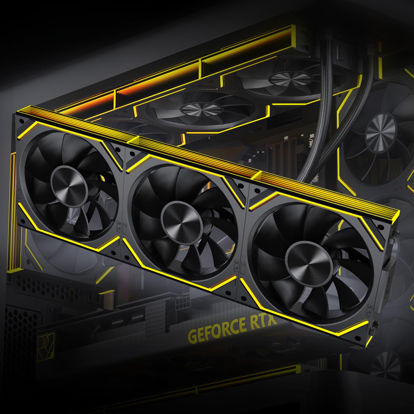 TZMRIT Interstellar-V2RS ARGB PWM PC Fan,Daisy Chain Design,One Cable Connection,RGB PC Fan 120 mm,Triple Pack (BK Reverse Flow)