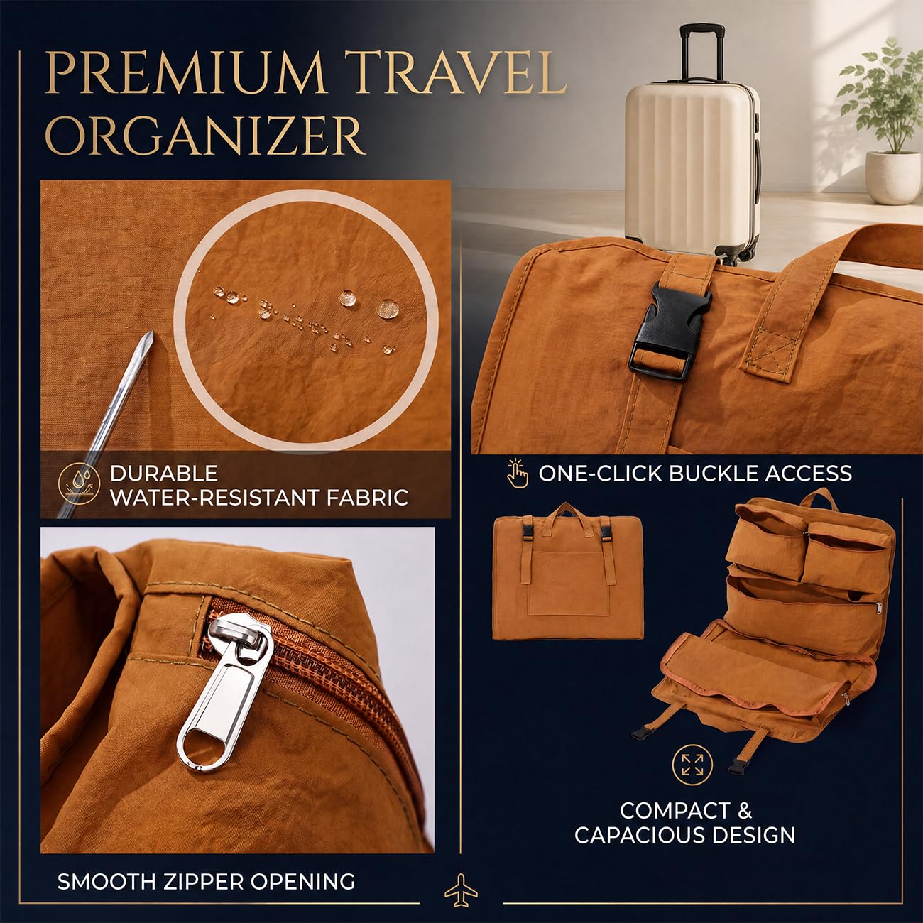 Packing Cubes Koffer Organizer - Koffer Organizer Hängend Für Reisen, Multifunktionaler Handgepäck, Reise Essentials Für Damen Herren White,41 * 35 * 12cm