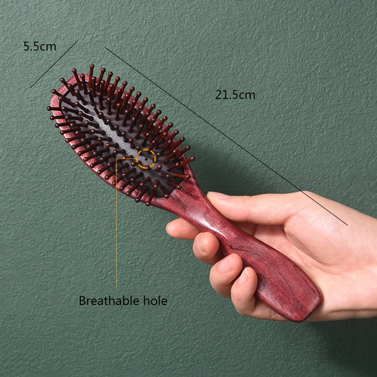Spazzola per Capelli con Cuscino d'Aria, spazzole massaggianti con Cuscino d'Aria per Donne, Spazzola per Capelli antistatica districante in Legno