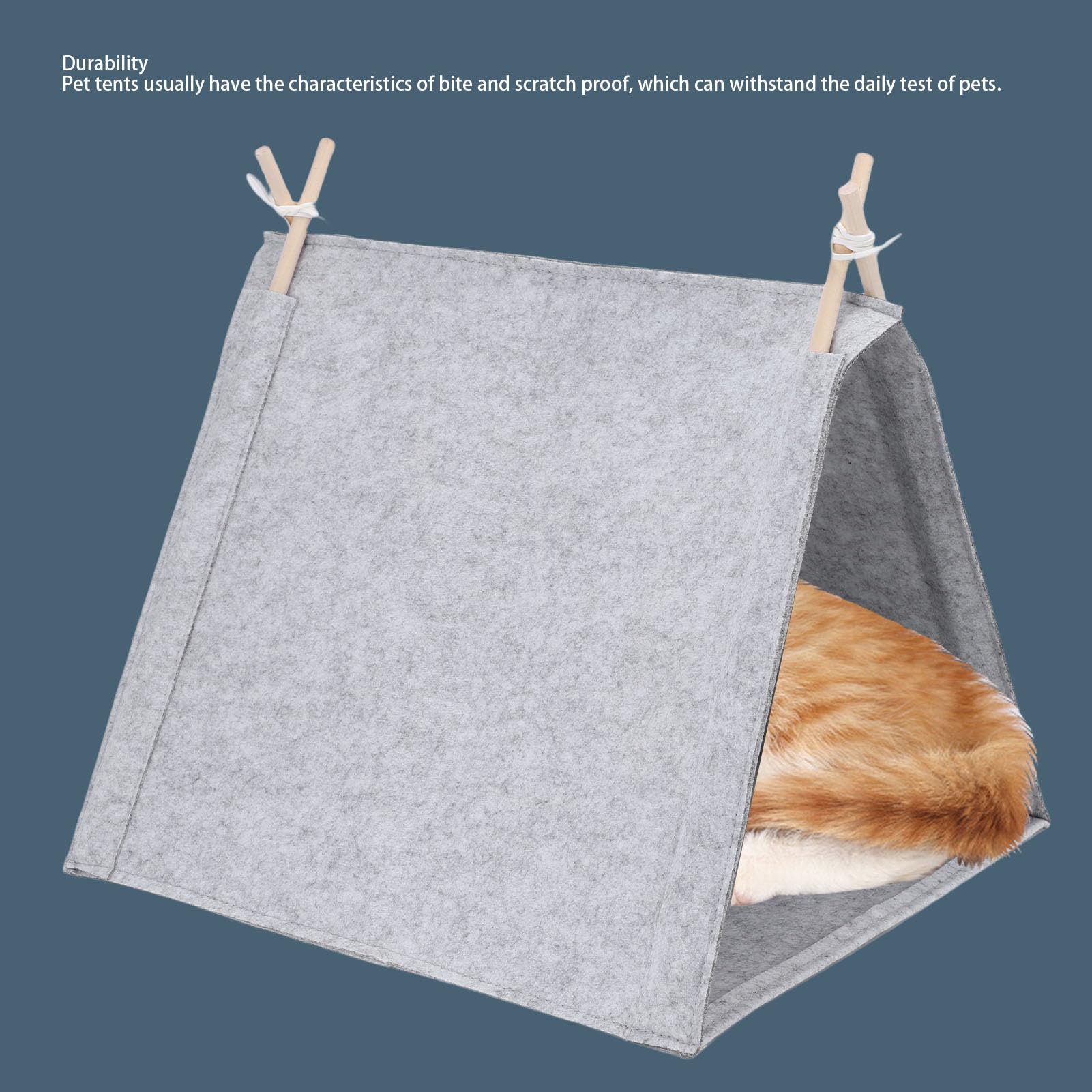 Asixxsix Lits pour Chats D'intérieur, 36 X 40 X 43 Cm, Tente en Feutre pour Animaux de Compagnie, Tentes Portables pour Chiots, Lapins, Petits Chiens, Chats, Tipi pour Animaux de