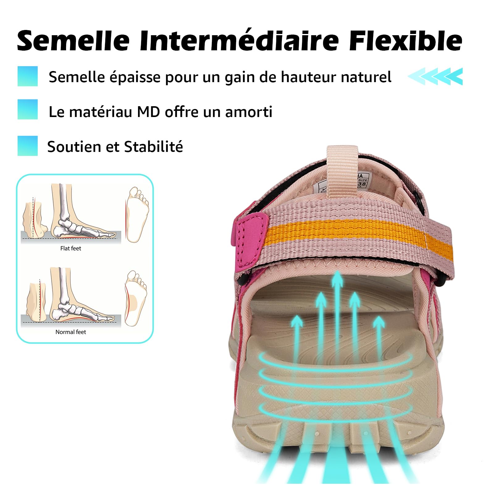 Mishansha Sandales Femme Bout Ouvert Antidérapante 36-42 EU | Chaussures de Sport, Trekking, Randonnée, Marche, Été