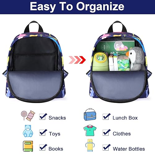 Miniatura 4 de Accmor Arnés de mochila para niños pequeños, lindas mochilas de dinosaurio para bebé con eslabón de muñeca antipérdida, adorable correa de arnés