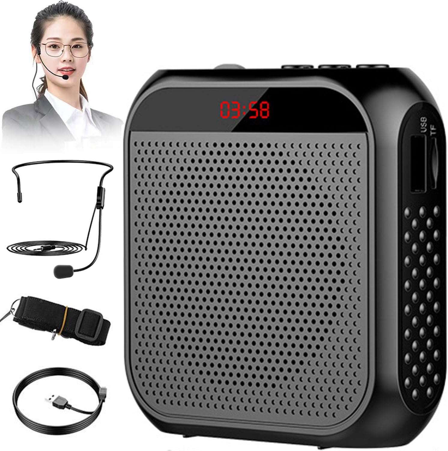 Amplificador de voz para profesores, altavoz portátil con micrófono con ...