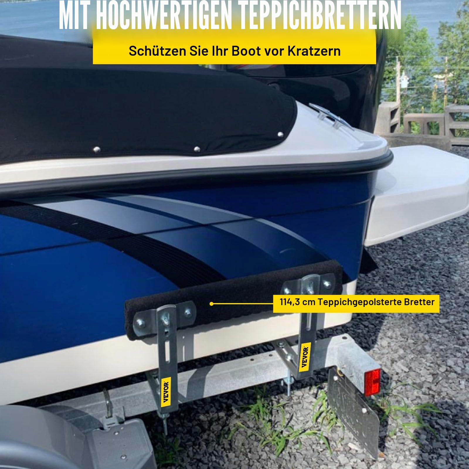 VEVOR Bootsanhängerführung, 50,8 - 152,4 cm, verstellbare Anhängerführungsstangen, 2 x Anhängerführungen (L / T-förmig/C-förmig/α-förmig)