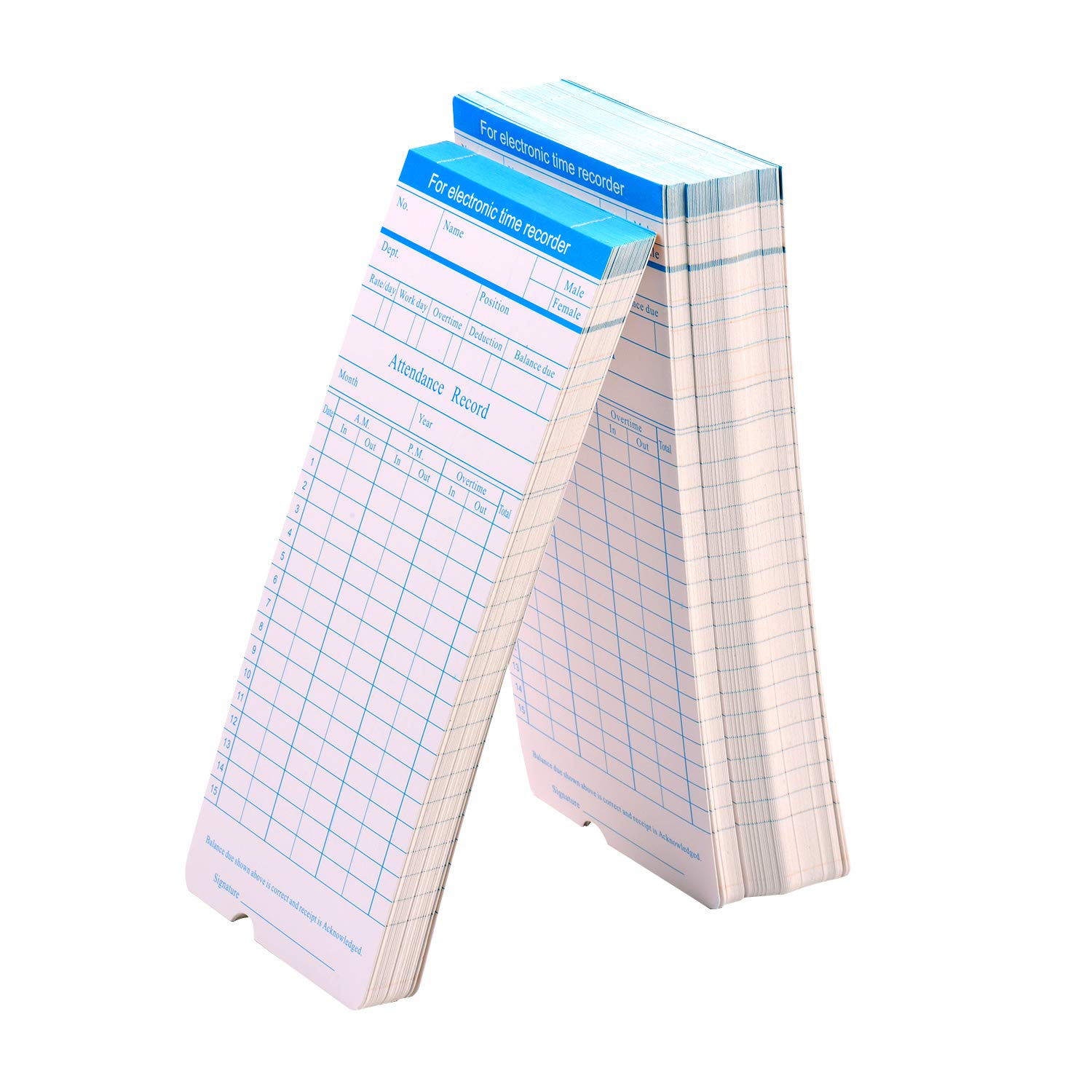 Ubervia® 90pcs/ Pack Time Cards Timecards Monthly 2-Sided 18 * 8.4cm for Employee Attendance Time Clock Recorder