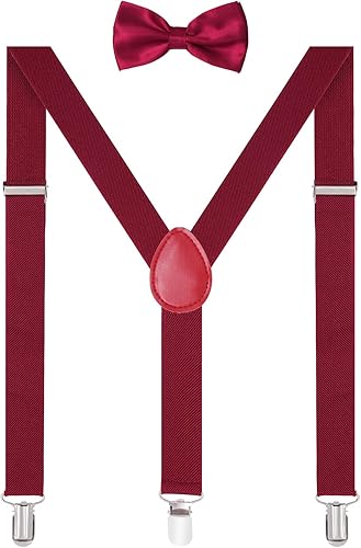 habibee Color sólido para hombre en forma de Y con clips fuertes tirantes ajustables