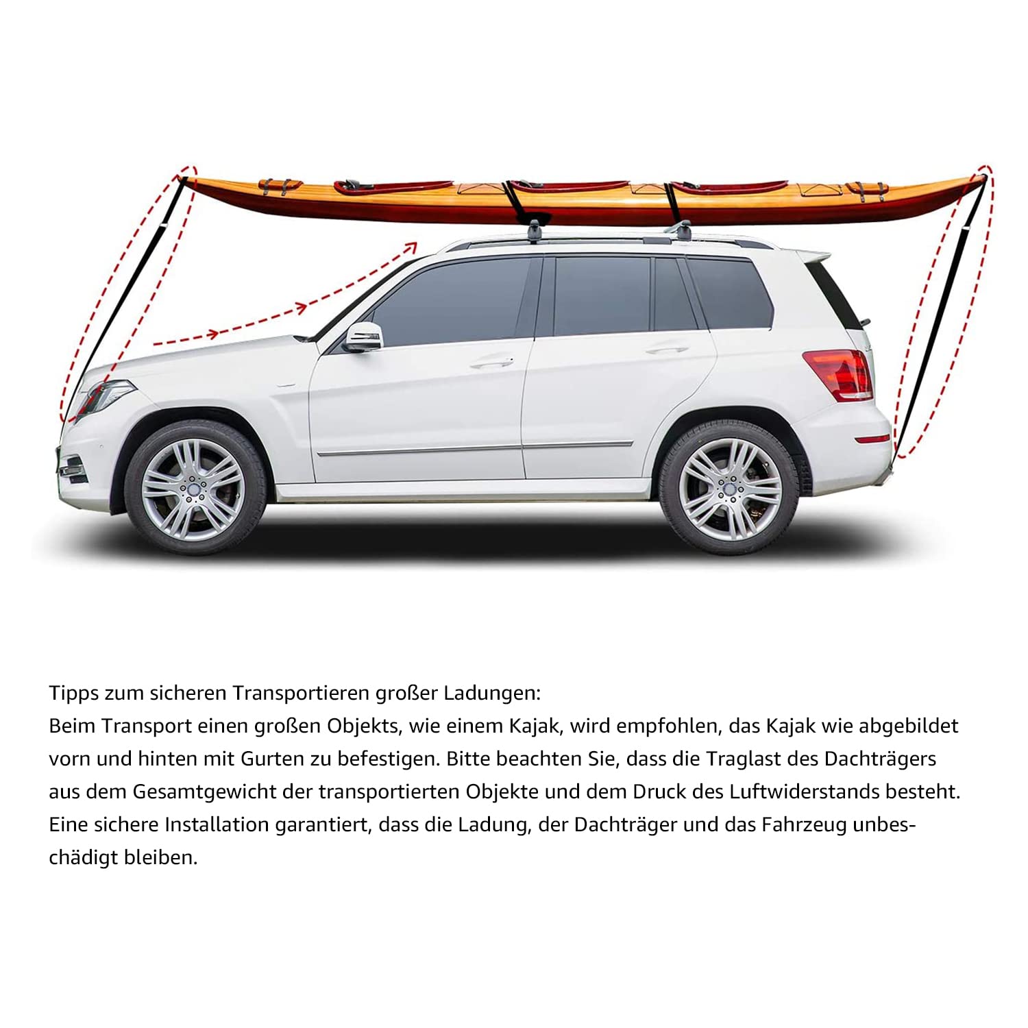 Amazon Basics Dachträger mit Querträger, 132 cm, für Spannweiten von bis zu 117 cm zwischen erhöhten Seitenschienen mit Spalt, 2er-Pack, Schwarz/Silber
