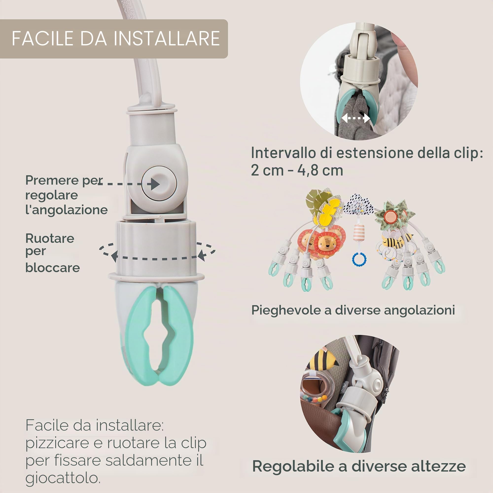 TAF TOYS 12795 - Arco per passeggino Savana