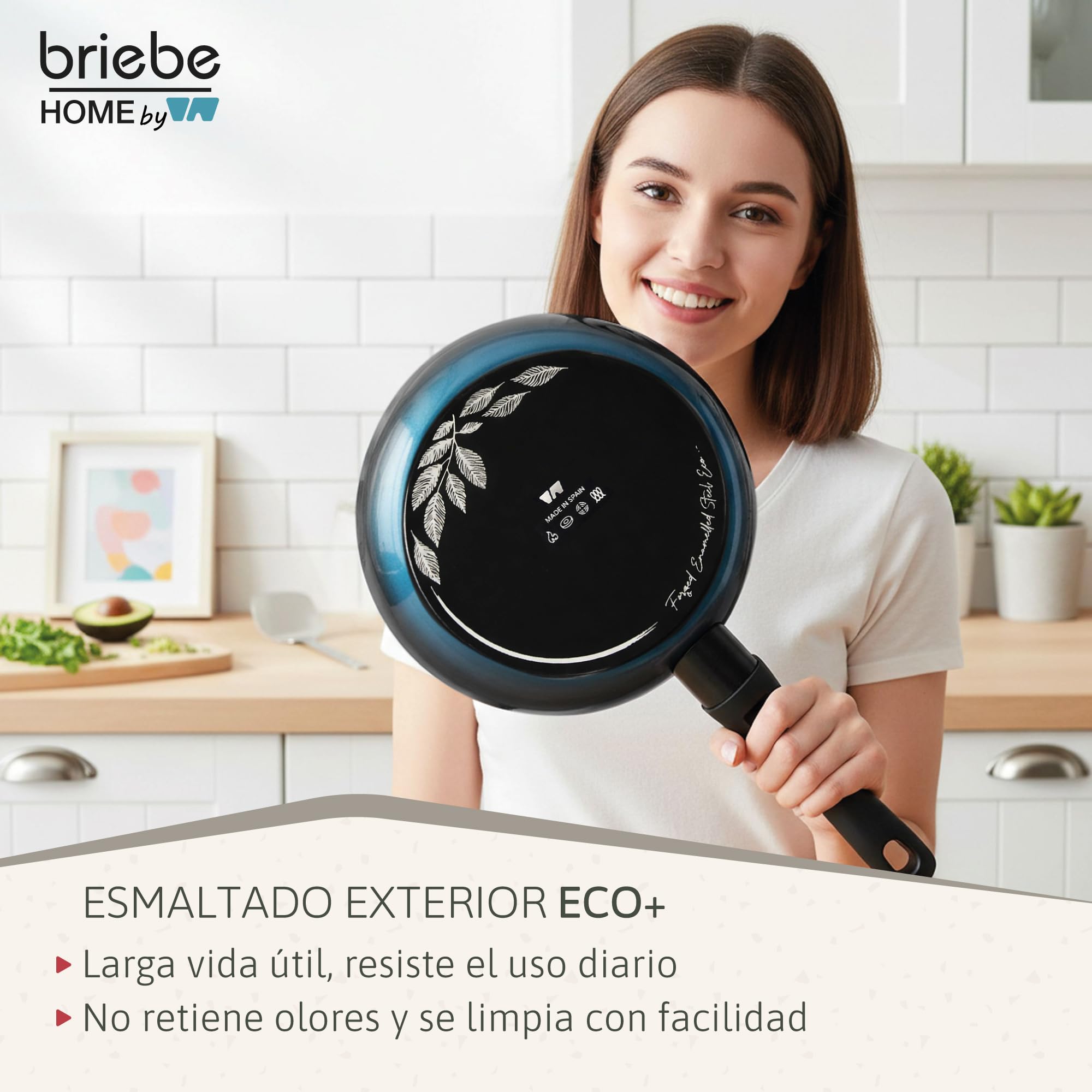 briebe MARE Juego de 3 Sartenes Inducción, Acero Forjado 20-24-28cm, Antiadherente Libre PFOA, Set Sartenes Profesionales, Alta Resistencia, Aptas Para Todo Tipo de Fuegos, Fabricadas en España