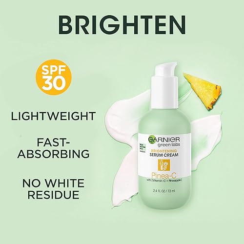 Miniatura 5 de Garnier SkinActive Green Labs Pinea-C Brightening Serum Cream - Crema hidratante con SPF 30 y Vitamina C con piña y agua de limpieza micelar tamaño