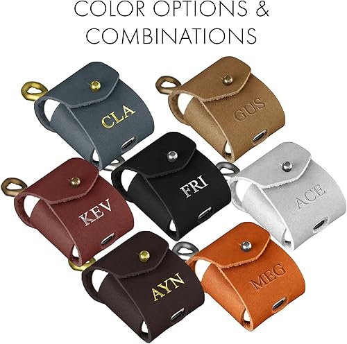 Miniatura 3 de Leather Airpods Case. Personalized Airpod Charger Holder. Airpods 1 & 2 Leather Charging Case Holder. Custom Leather Case Airpods Gift.