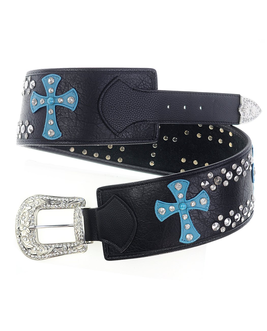 Women's Western Assorted Style Cowgirl Rhinestone Genuine Cowhide Belt