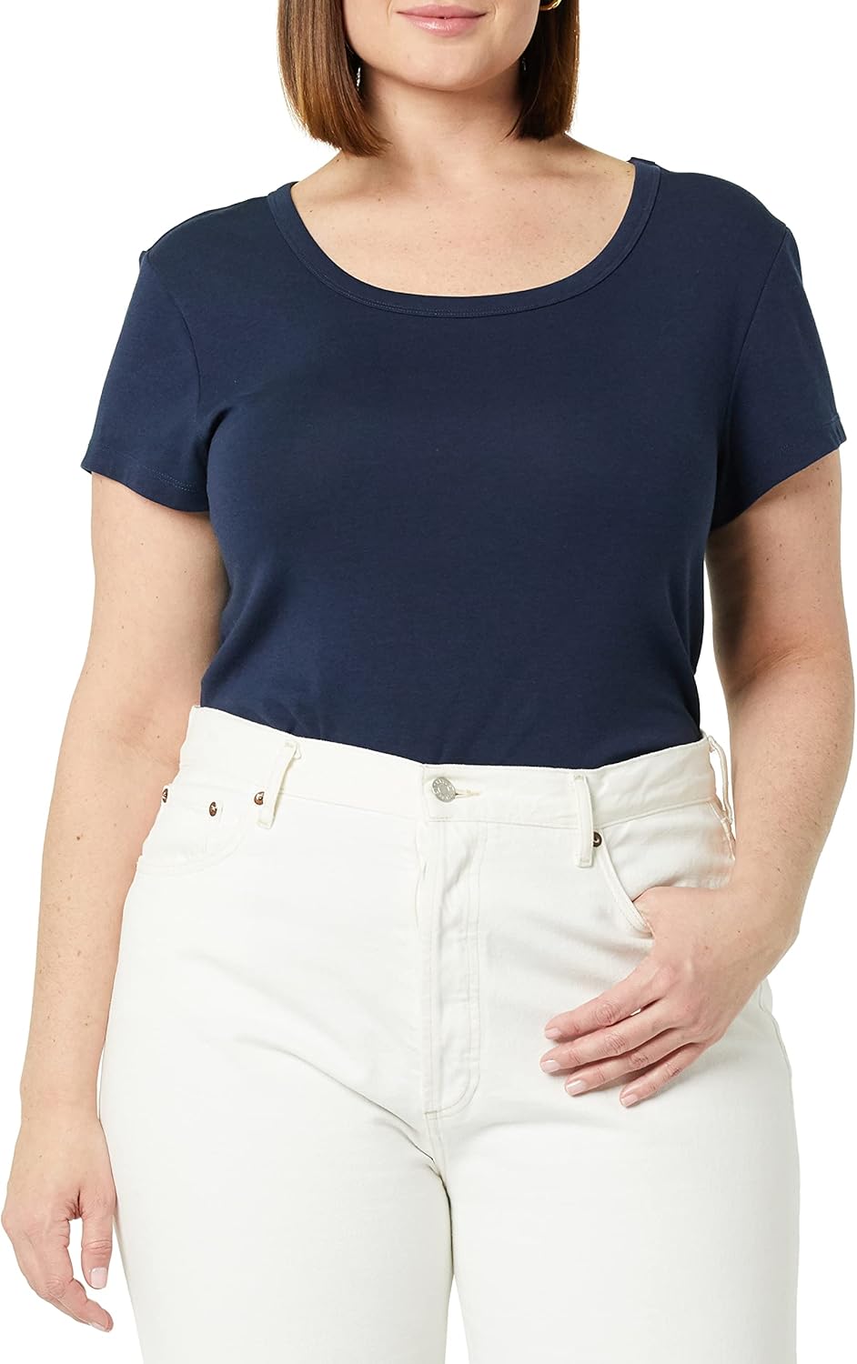 Amazon Essentials Women's Slim-Fit Cap-Sleeve Scoop Neck T-Shirt, Pack of 2 - Image 2