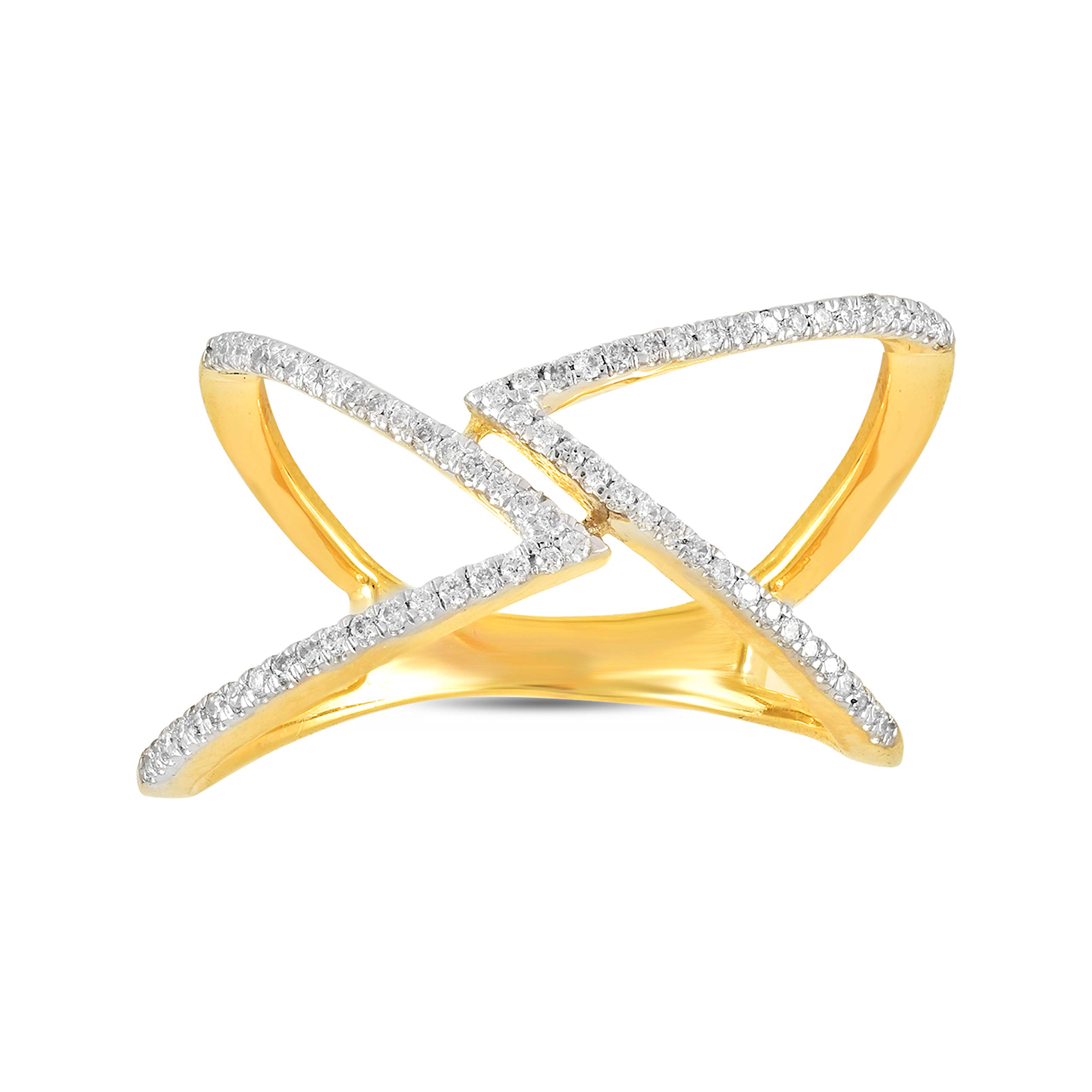 Naissha Jewels 9K (375) Criss Cross Ring