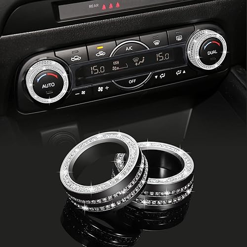Miniatura 1 de TOMALL Fundas brillantes para perilla de aire acondicionado para automóvil compatibles con Mazda 3, 6, CX5, CX9, consola central, botón de aire