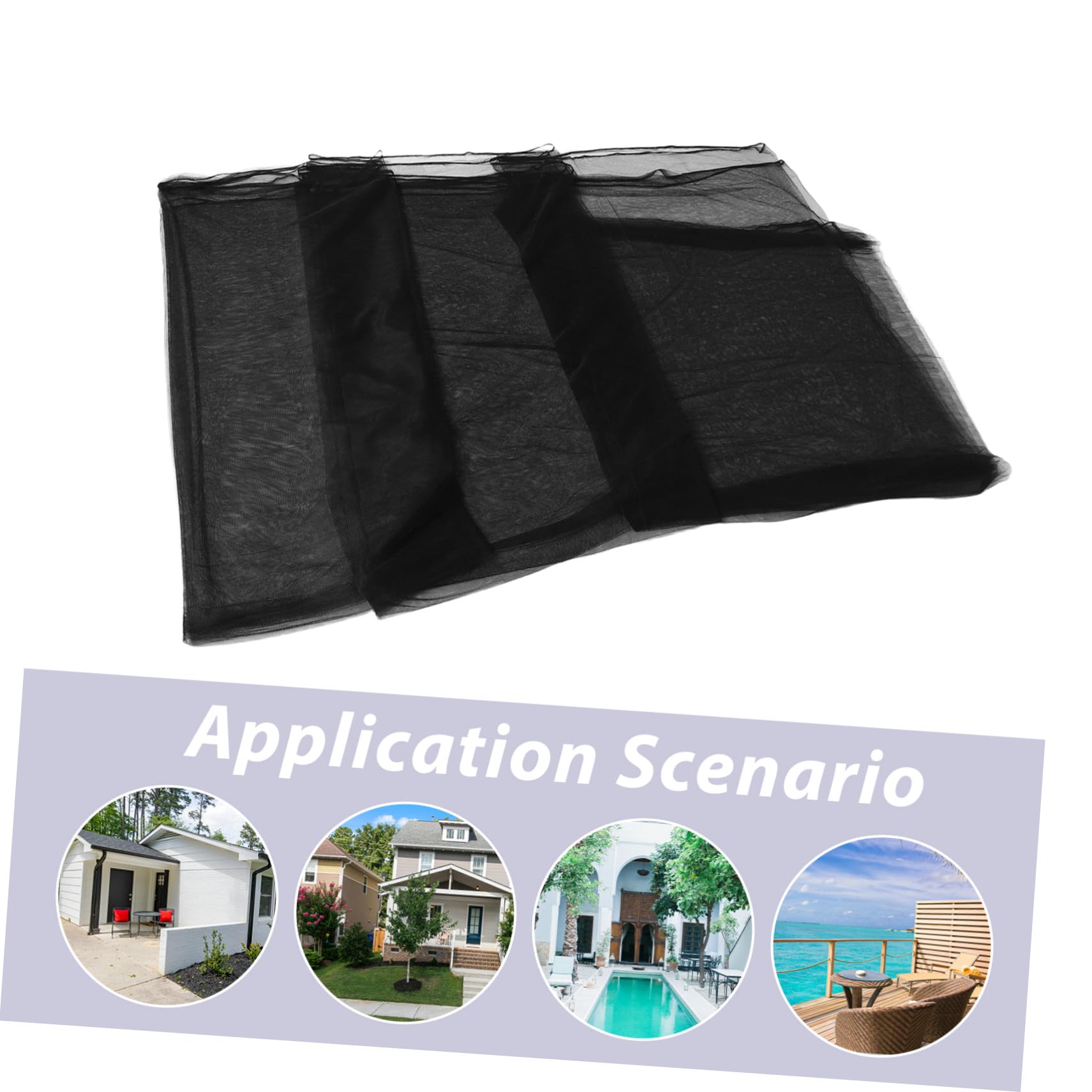 PRETYZOOM 3 Pezzi zanzariera da esterno reti da campeggio all'aperto Schermata a maglie zanzare per patio rete da rete da patio mesh zanzare poliestere Nero