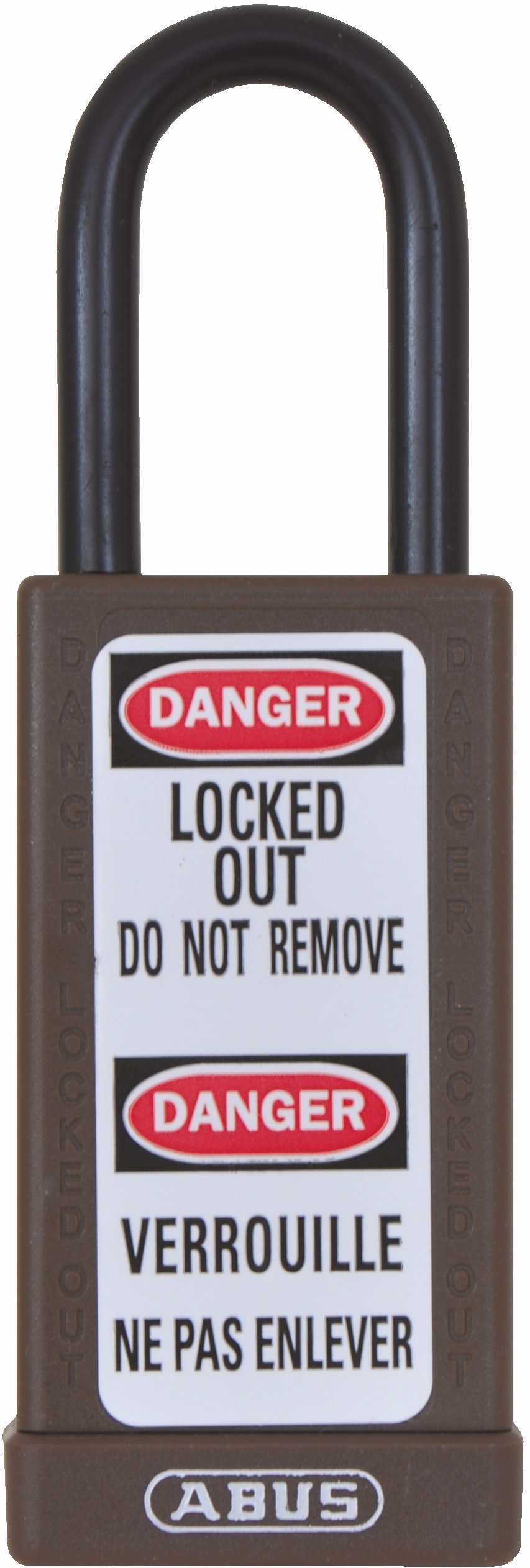 ABUS 74LB/40 KA Safety Lockout Non-Conductive Keyed Alike Padlock with 3-Inch Body and 1-1/2-Inch Shackle, Brown