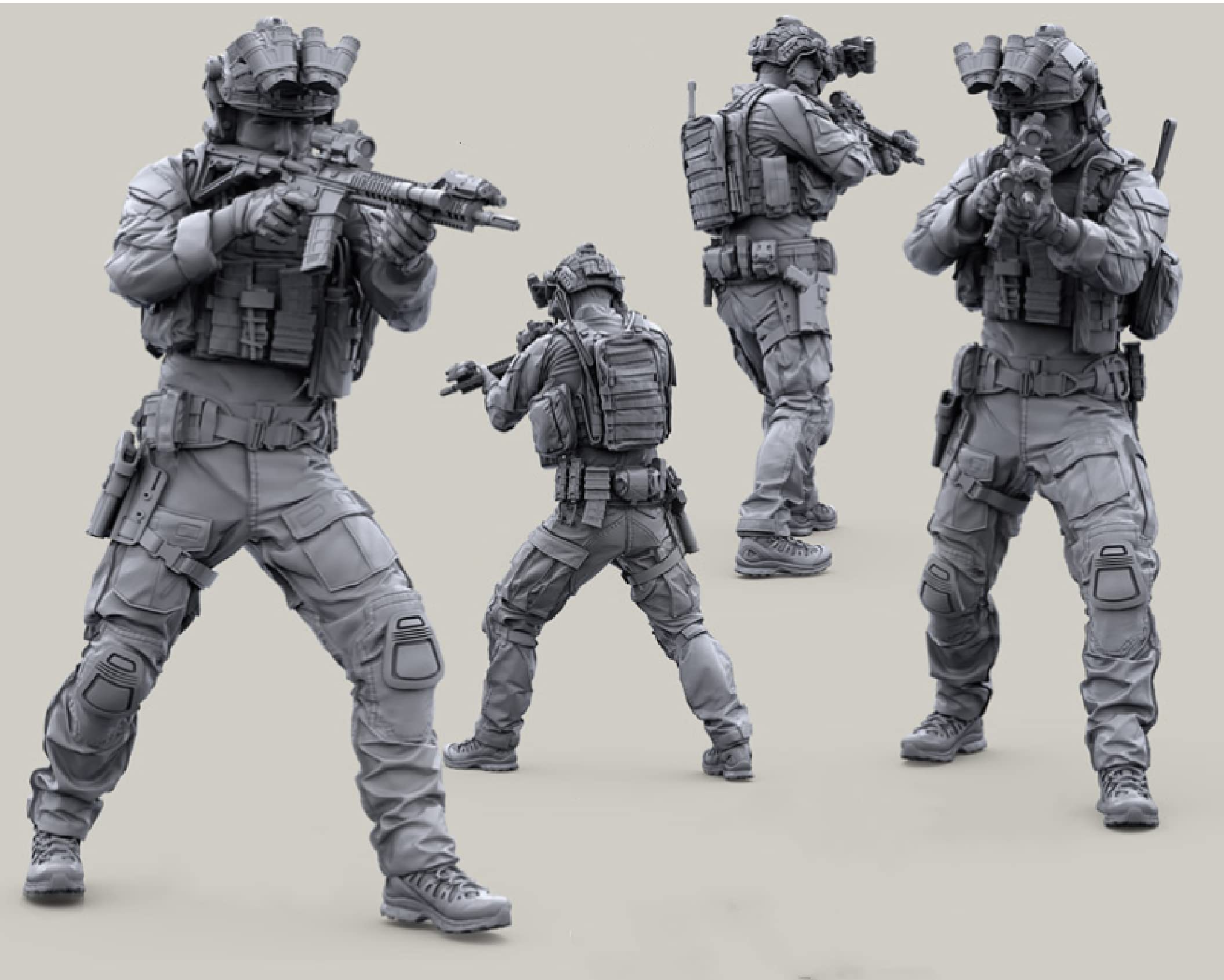 Risjc 1/35 Resin Model Soldier Figure Military Series US Special Forces Commando (6 Personen) Unmontierter, unbemalter Miniaturen-Bausatz