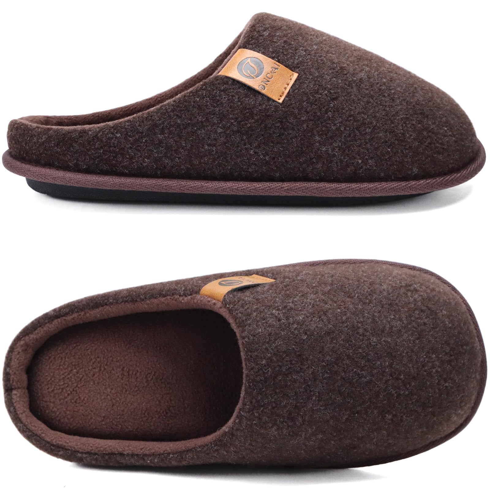 ONCAI Pantofole da Uomo Invernali, Comoda Memory Foam Calde Scarpe da Casa in Lana Con Suola Antiscivolo Taglia 40-49 EU