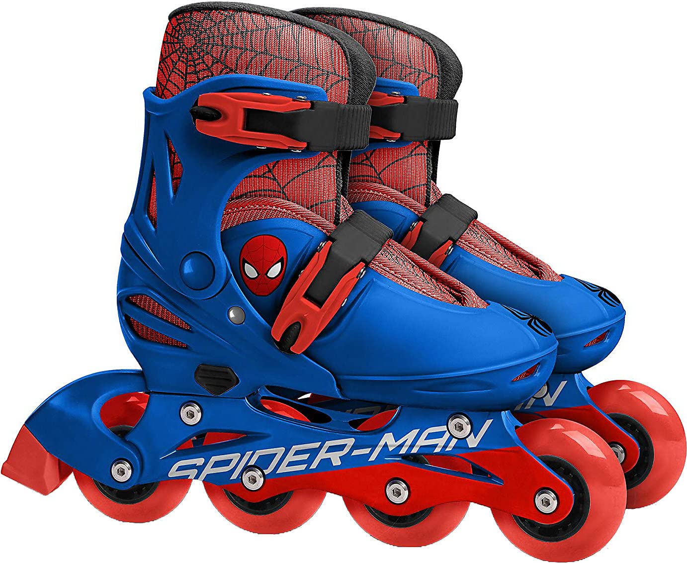 Mondo Toys Clip-On Skate Spider-Man – Rotelle Da Scarpe Con Luci LED – Regolabili Fino A 50 Kg – 28624