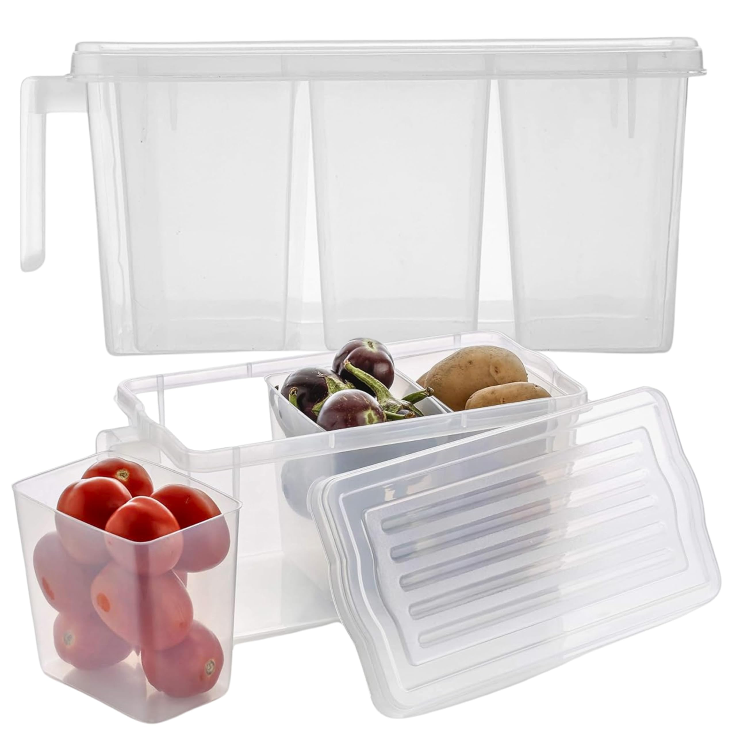 WALTON Premium Fridge Storage Boxes 5L (Pack Of 2), Fridge Organizer Set With Tight Lid & 3 Bins For Efficient Storage, Food Safe BPA-Free & Space-Saving Refrigerator Storage containers With Handle (B0DCC5PV6K) Amazon Price History, Amazon Price Tracker