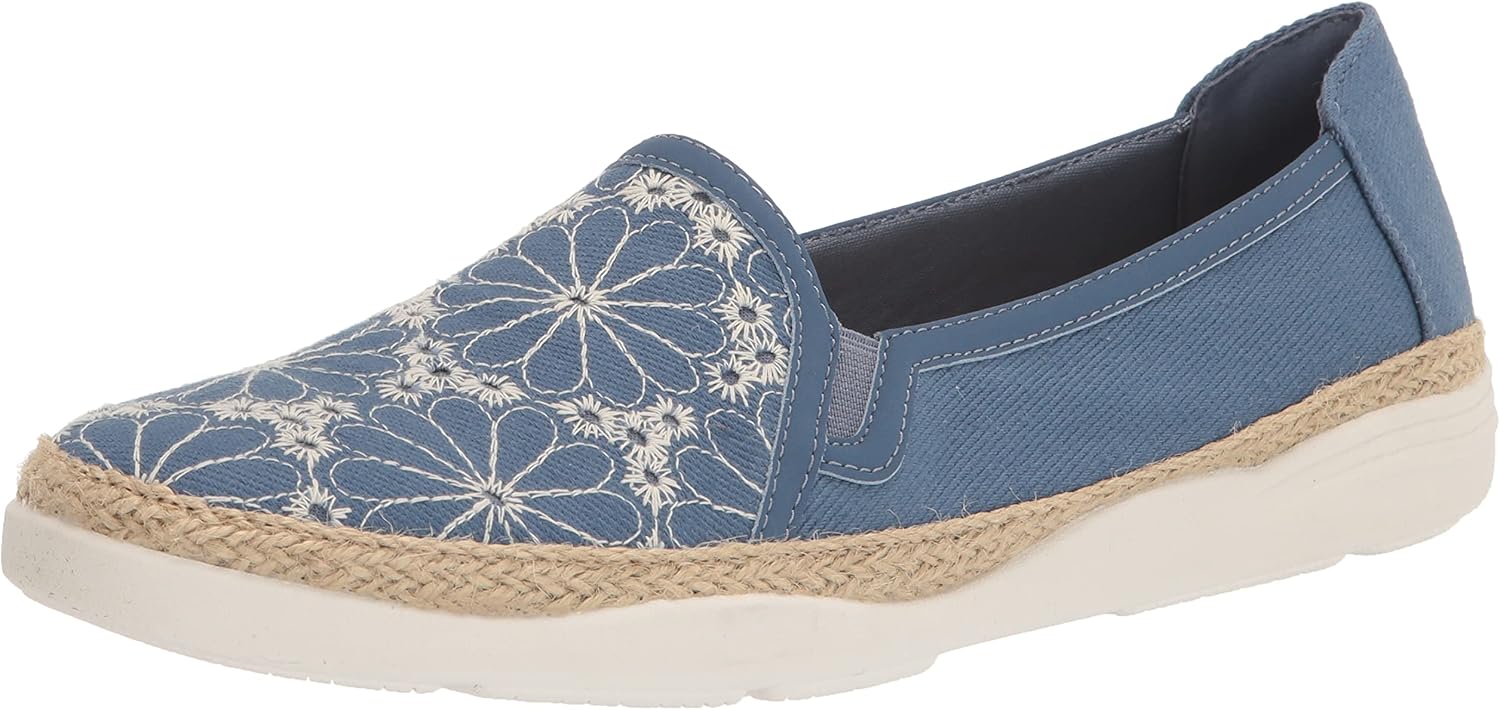 Clarks Women's Elaina Harbor Loafer, Denim Blue Suede, 11 Narrow