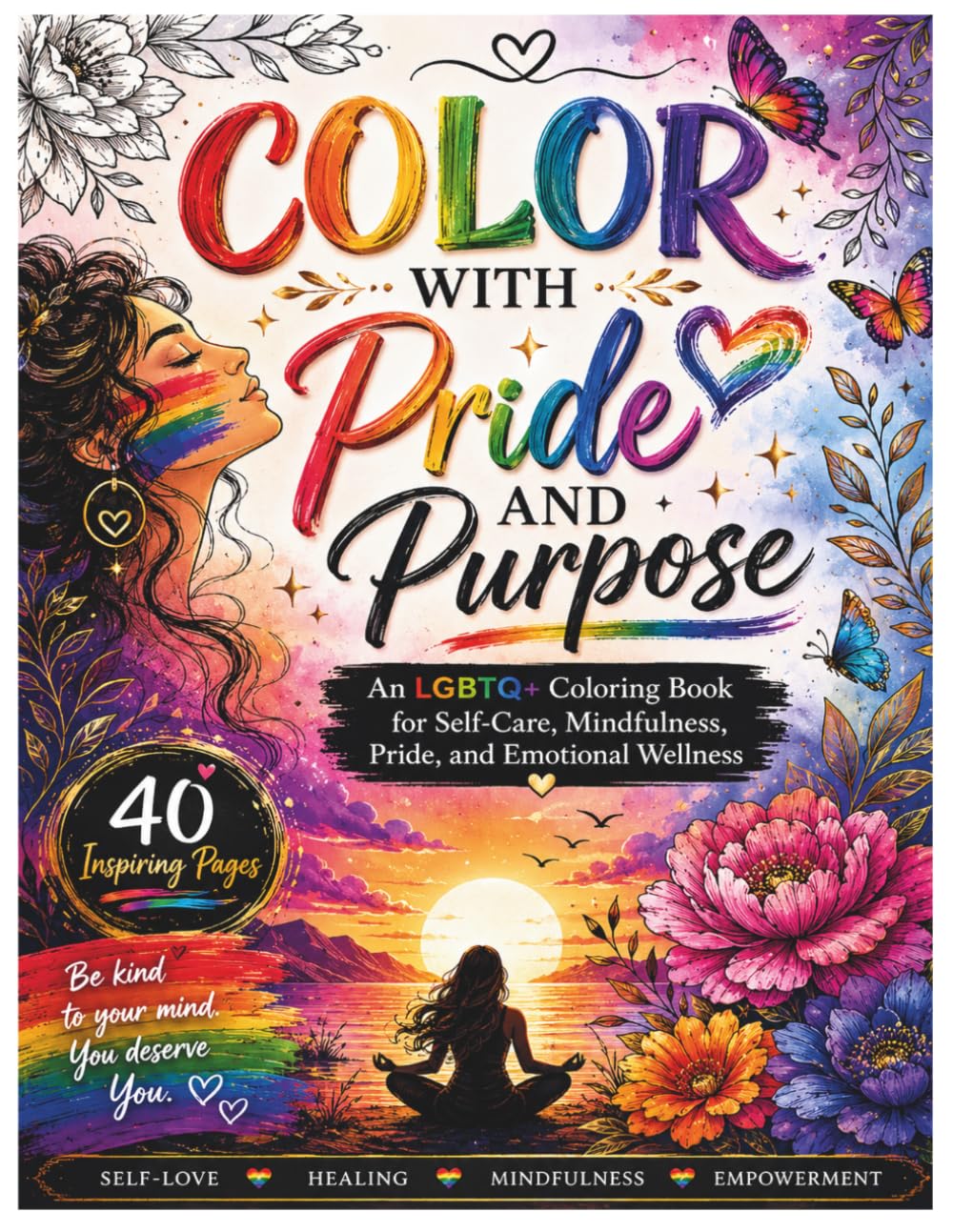 Color With Pride and Purpose-An LGBTQ+ Coloring Book for Self-Love, Mental Wellness, and Personal Growth