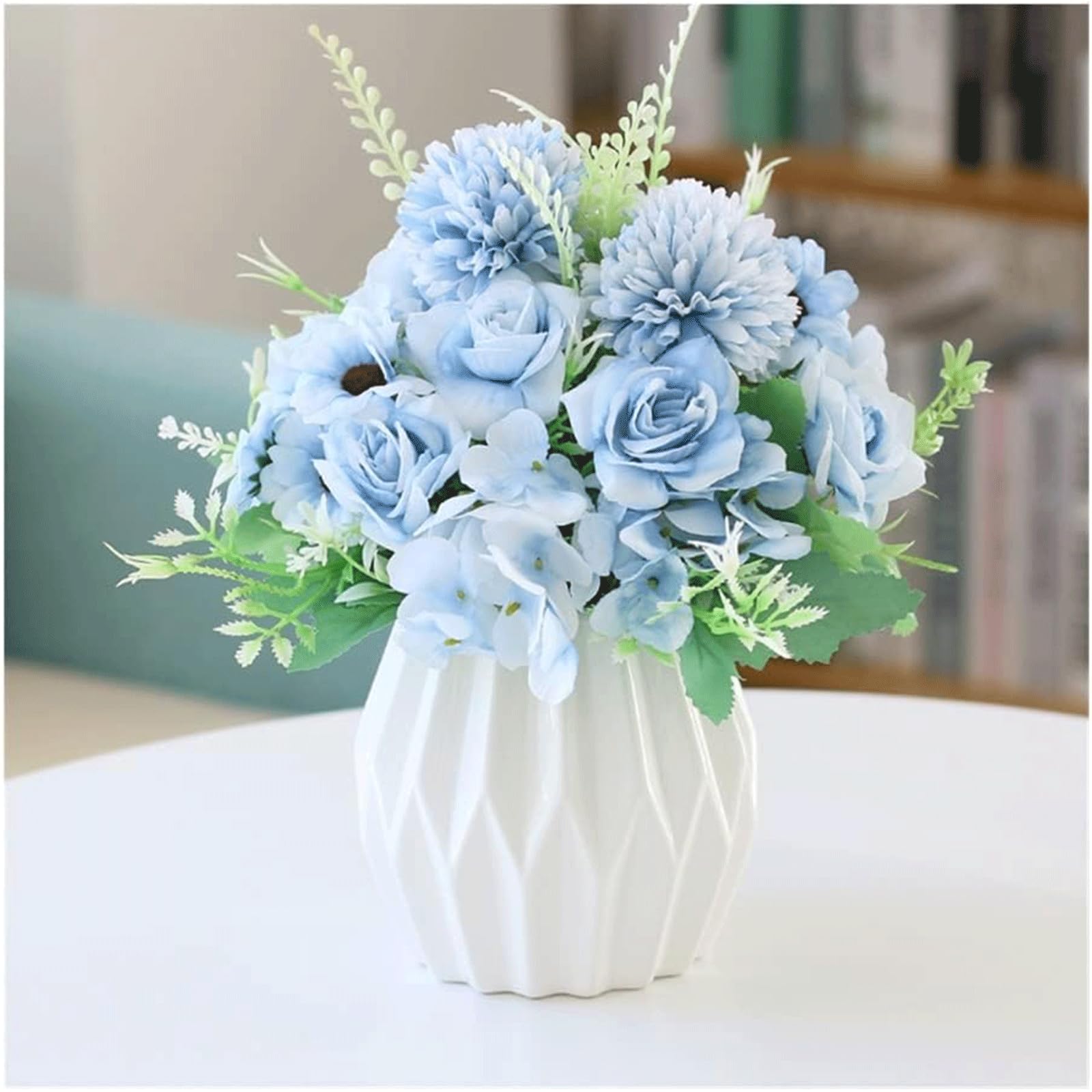 XDLEDMKIZ High-Grade Fake Flowers Rose Flower Arrangement Artificial Flowers Centerpieces Bouquets Centerpieces Parlor Decor