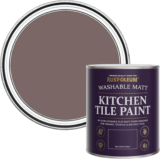 Rust-Oleum Brown water resistant Kitchen Tile Paint in Matt Finish - Rivers Edge 750ml