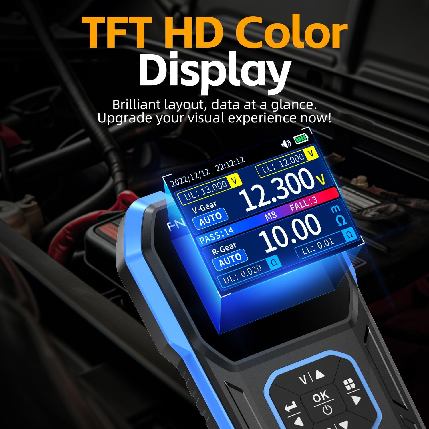 HRM-10 4 Draht Batterietester Innenwiderstandstester Spannungsmessgerät 100V 200Ω